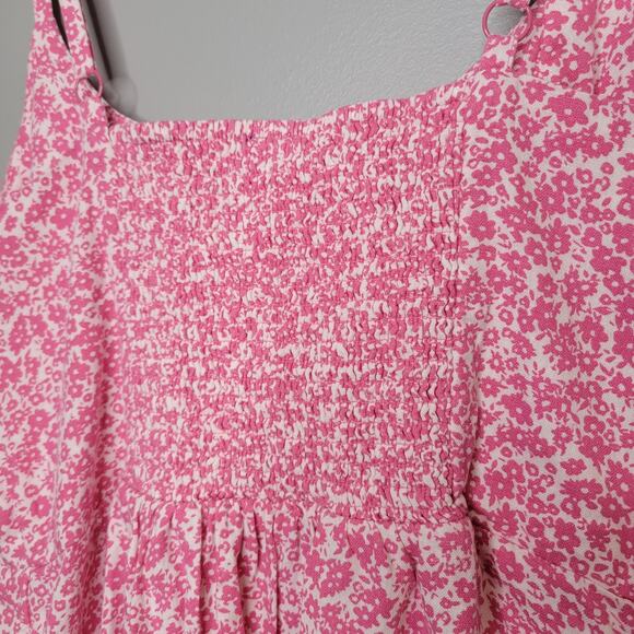 NEW Old Navy pink dress womens size XL floral fit flare linen blend summer beach - Picture 7 of 10